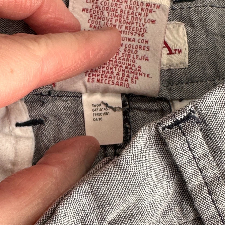 Pantalones Cortos Para Hombres Merona Gris Informales Algodón Talla 28 Botón Cremallera Cambray Verano Preppy Foto 3 de 4