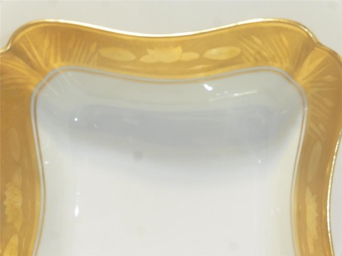 Vintage Gold Wheeling Lily Pads Square Bowl PMR Bavaria - Picture 4 of 7