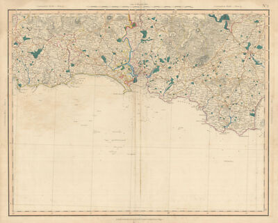 SOUTH DEVON & CORNWALL COAST. Dartmoor South Hams Tamar Fowey. CARY 1832 map