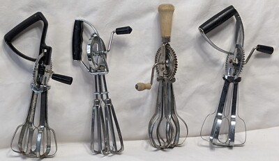 Vintage Metal Egg Beaters with Hand Cranks old used NC Ecko, Talpin  Canary