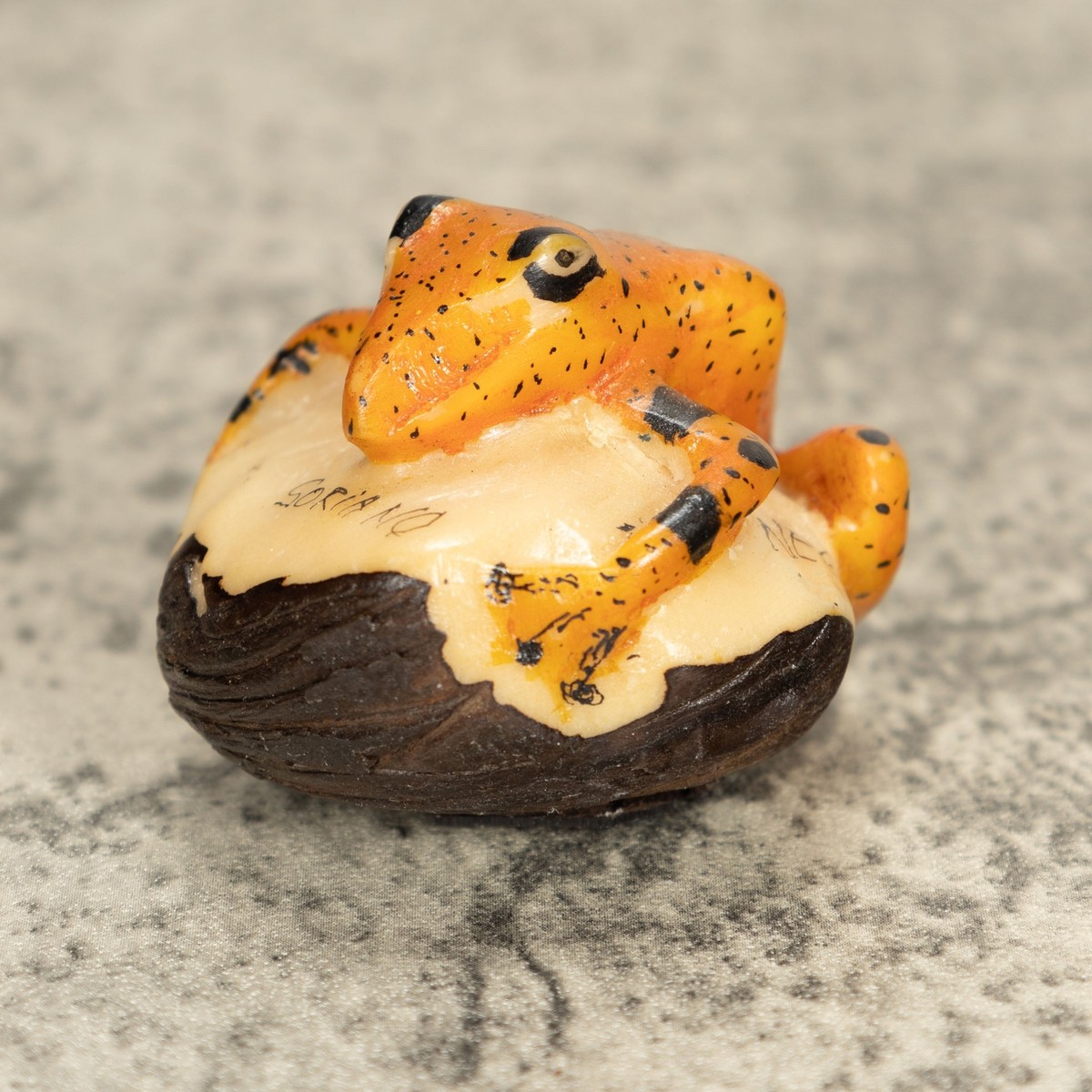 Vintage Frog Tagua Nut Carving | eBay