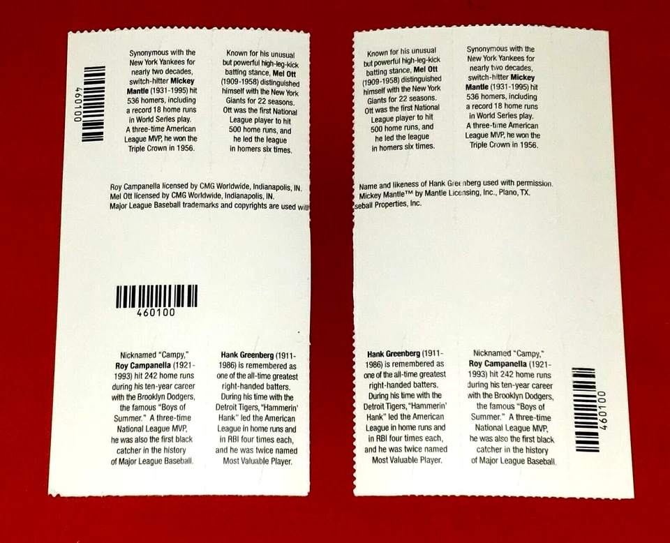 {USA-Baseball Sluggers/Scott #4080-83/Left & Right Gutter Block of 4/4 Plate#/XF - Image 2 of 2