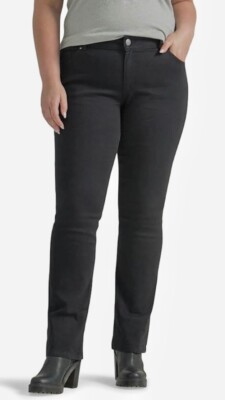 Lee Women's Plus Legendary Mid-Rise Black Bootcut Stretch Denim Jeans - 26W Med