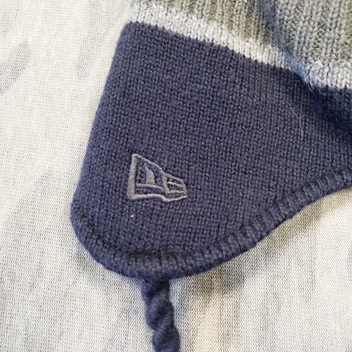 Seattle Mariners Beanie Adult One Size Fits All Gray Ear Flaps Pom Pom New Era - Picture 10 of 13