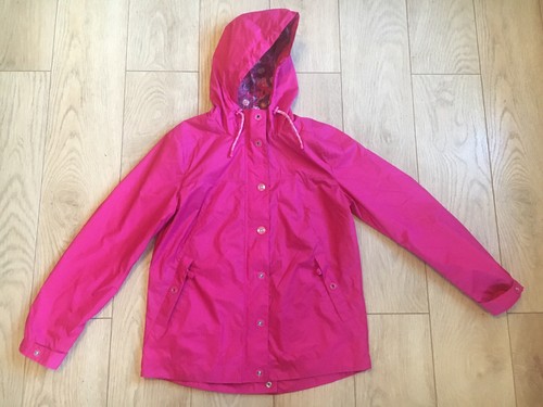 Women's Cerise Pink Per Una Weekend Coat Jacket M&S Windproof Zip Hooded UK 8 BN
