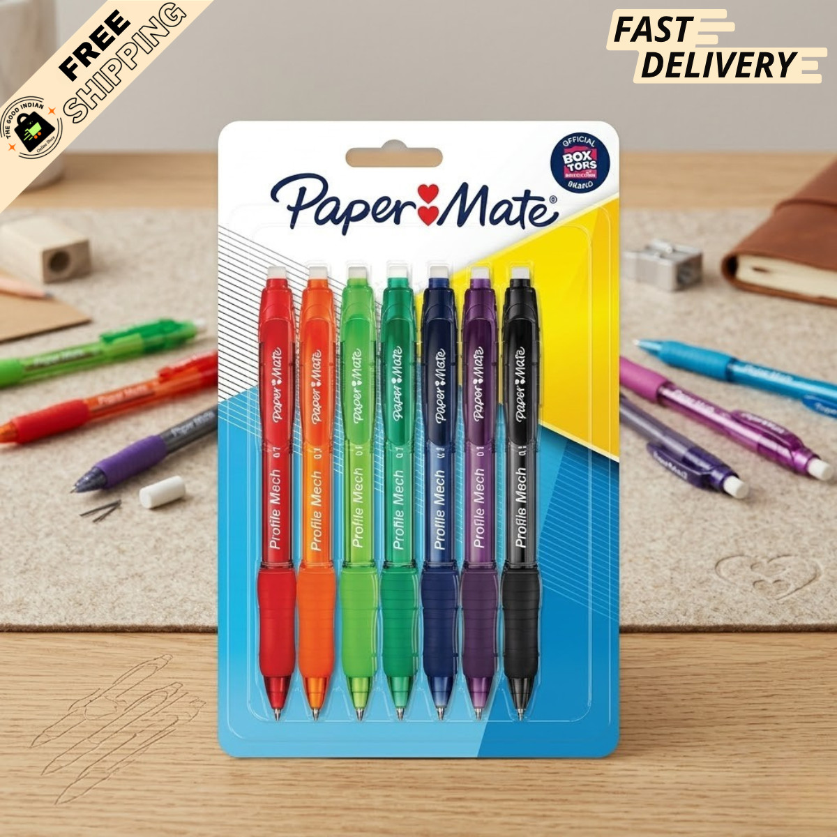 S 0.7mm Hb #2 Assorted Colors Comfort Grip Writing 8 Pack Setup