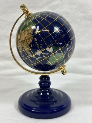 Gemstone Globe Small Blue Tabletop World 6.5''X3''