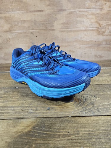 Hoka One One Speedgoat 4 Blue Vibram Trail Running Shoes Mens Size 12.5 M