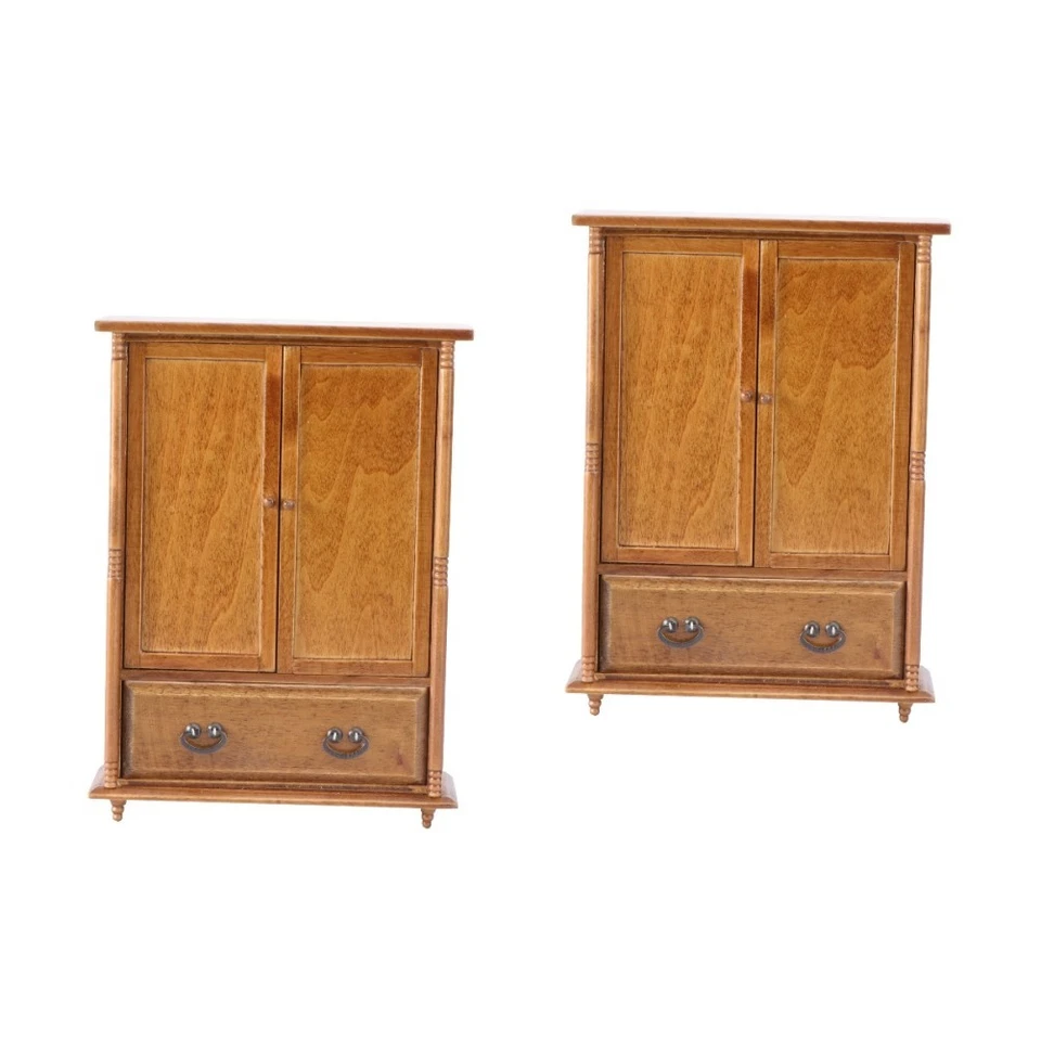  2 stücke Mini Haus Schmuck Mini Kleiderschrank Modell Spielzeug Retro Mini