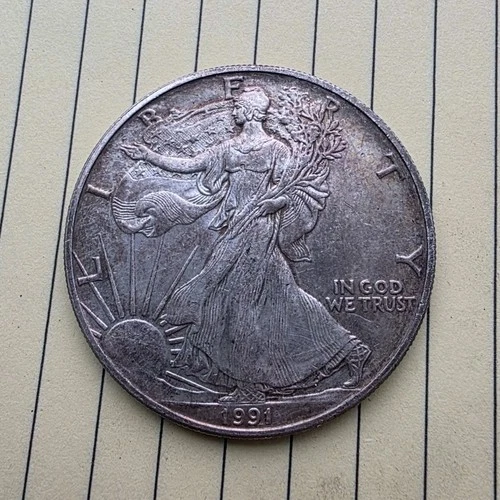 U.S. Mint American Eagle 1991 1 oz .999 Fine Silver Coin Uncertified Bullion