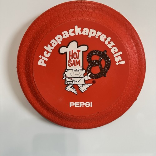 1980'S HOT SAM PRETZELS PEPSI  SODA POP PROMO FRISBEE Whirley Industries Warren
