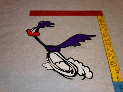 VINTAGE ROAD RUNNER DODGE BIRD 1' METAL LOONEY TUNES ROADRUNNER CAR GAS OIL SIGN