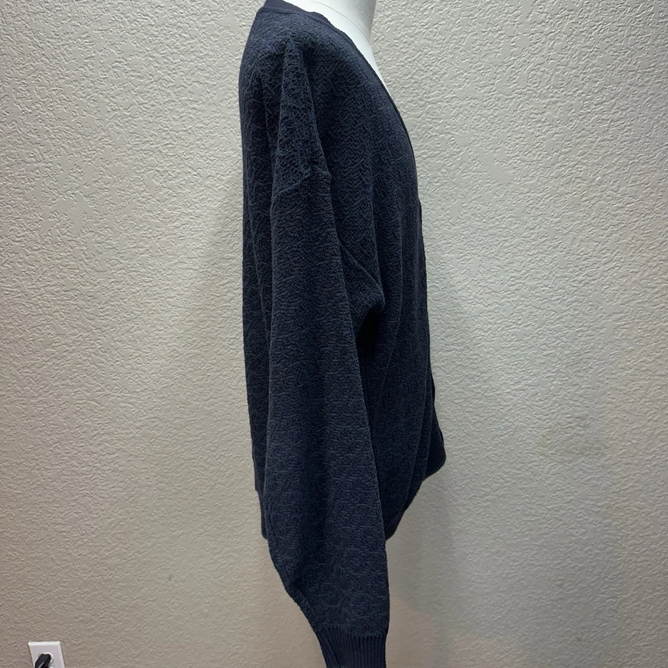 Cárdigan tejido suéter para hombre Geoffrey Beene azul marino y verde talla XL Foto 4 de 4