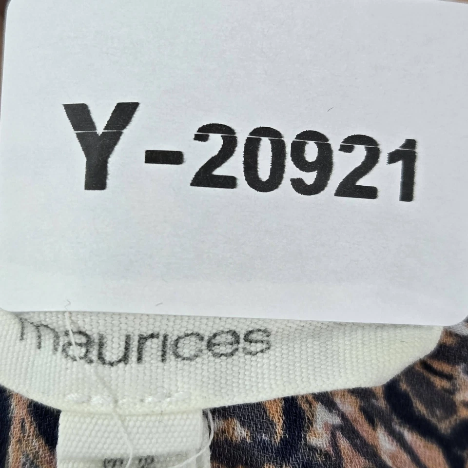 Blusa Maurices Mujer XL Azul Marino Paisley Botón Delantero Foto 2 de 4