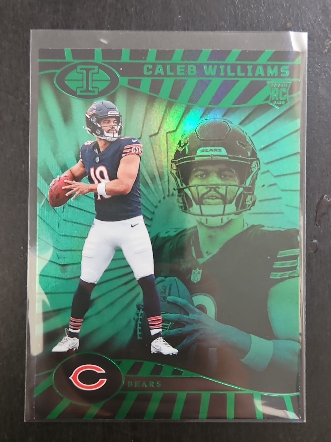 2024 Panini Illusions - Caleb Williams #13 Trophy Collection Emerald (RC)