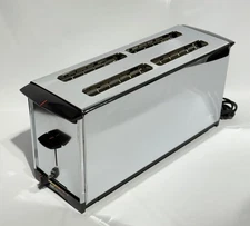 Vintage 1970’s Proctor Silex Chrome 4 Slice Automatic Pop Up Toaster T535BA
