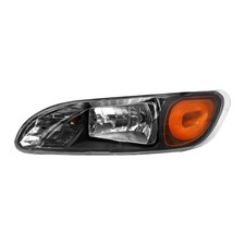 Black Headlight w/ Turn Signal for Peterbilt 337 386 387 Left Driver Side