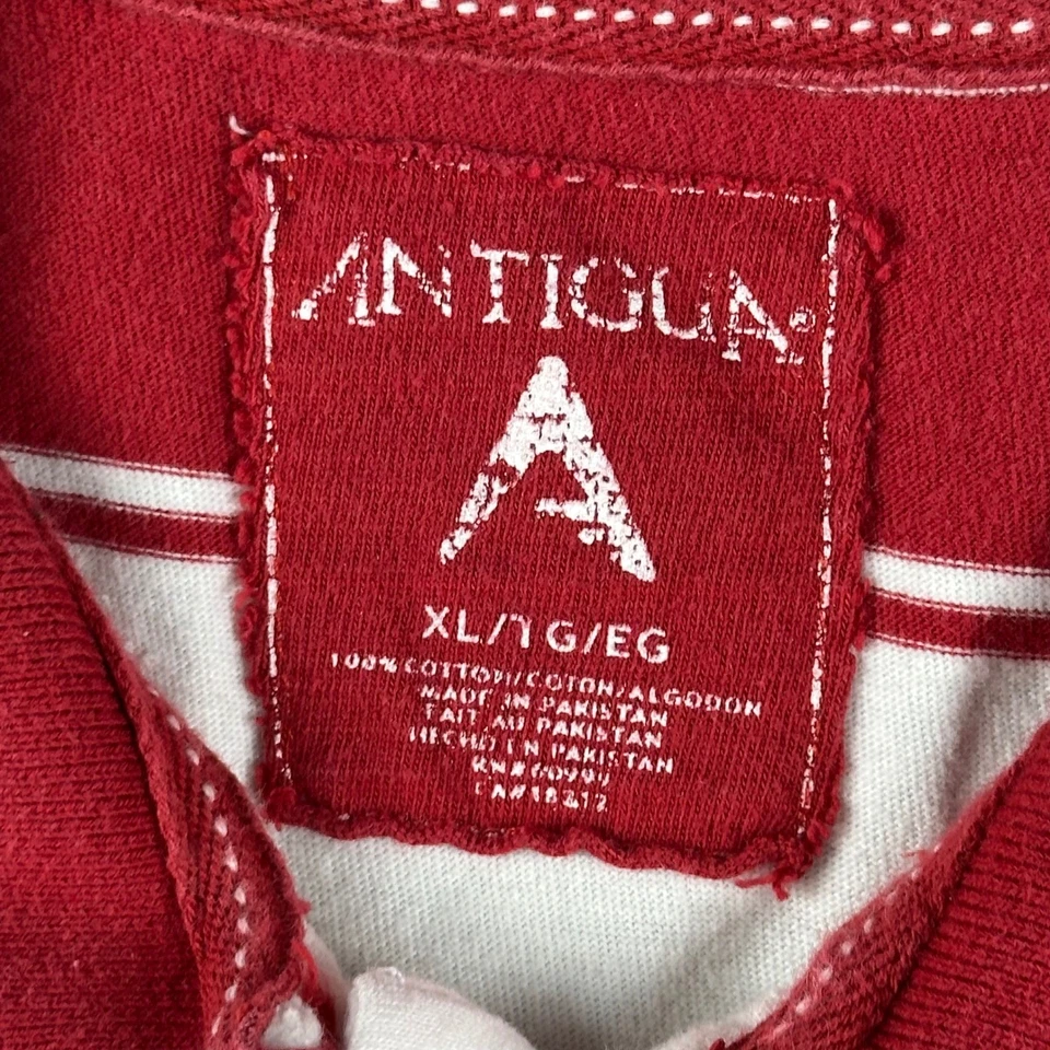 Camisa Polo Georgia Bulldogs Para Hombre XL Roja Blanca Rayas Fútbol Rugby Logo Y2K Foto 4 de 4