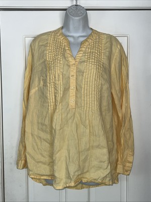 Cold water Creek Women s Top Size Large Linen Long Sleeves