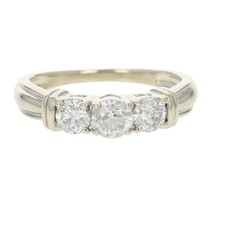 .98ctw Round Cut Diamond Three-Stone Engagement Ring 14k White Gold Size 7.5