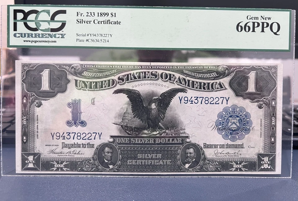 1899 $1 SILVER CERTIFICATE BLACK EAGLE TEEHEE/BURKE PCGS 66PPQ (ADJJ) GEM NEW - Image 3 of 3