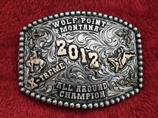 Bull Riding RODEO?X~TREME?Wolf Point Montan?2012?CHAMPION TROPHY BUCKLE?Rare?519