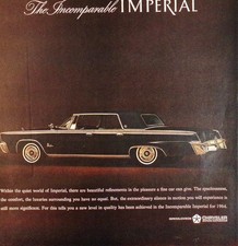 Imperial 1964 Vintage Magazine Ad Chrysler Classic Car Print Dark Brown