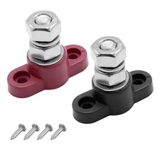 2 PCS 3/8 Inch 12V Car Single Stud Battery Junction Posts Block Heavy Duty Auto