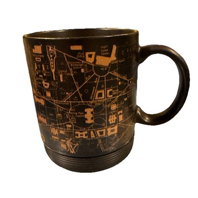 Matte Black Washington D.C. Map Ceramic Coffee Mug Map All Around