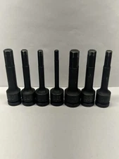 Grey Pneumatic 1/2” Drive Allen/Hex Impact Socket Set Standard And Metric