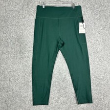 Girlfriend Collective Compressive High Rise Crop Leggings XXL Green Pockets NEW