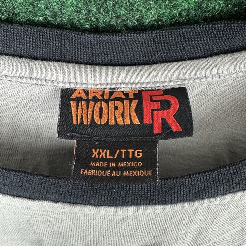 Ariat FR Shirt Mens XXL Gray Long Sleeve Work Flame Resistant CAT 2 NFPA 2112 - Picture 3 of 9