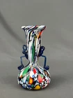 Mid-Century Murano Millefiori Cobalt  5 1/4" Glass Vase Fratelli Toso Italy