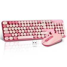 Wireless Keyboard and Mouse Combo, Full Size Compact Quiet Wireless Keyboard ...