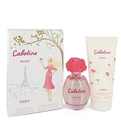 Gres Cabotine Rose 2 Pcs Eau De Toilette 3.4 Oz & Lotion Gift Set for Women