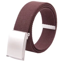 Cotton Webbing Belt with Nickle Buckle Unisex Belt  1.25” With 54” In Length