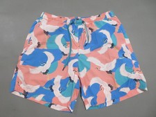 SAXX Cannonball 2N1 Swim Shorts Mens Large Pink Blue Crane Print Ball Park Pouch