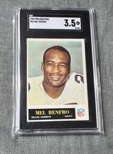 1965 Philadelphia Mel Renfro Dallas Cowboys Rookie SGC 3.5! HOF! 