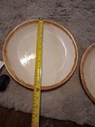 McCoy Pottery USA Graystone Cream Speckled Drip Glaze 12 1/8” Platter Chop Plate
