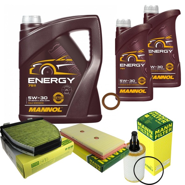Inspektionspaket 7L Mannol Energy 5W-30 FüR Mercedes R231 350 X204 C218 CLS C E-image