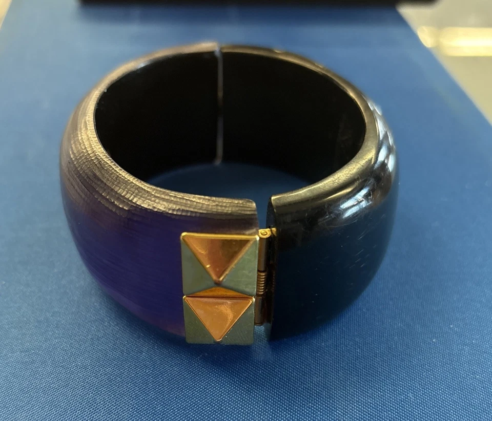 Pulsera con bisagras ALEXIS BITTAR negra/púrpura