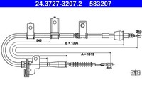 ATE Bremsseil Seilzug Feststellbremse 24.3727-3207.2 FüR Picanto KIA SA 1 LPG
