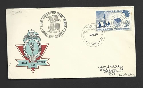 Australia Antarctic AAT 1957 2/- Map on Davis Base Illustrated PO Generic  FDC