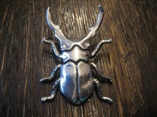 genial schöner ausgefallener Anhänger großer Käfer Hirschkäfer 925er Silber NEU