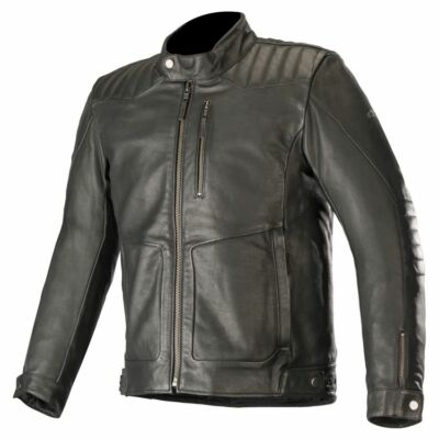Alpinestars Crazy Eight Black Leather Motorcycle Jacket Mens