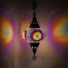 Turkish Moroccan Glass Mosaic Ceiling Hanging Chandelier Light Lamp Large Globe