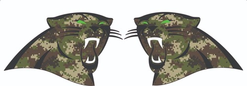 Carolina Panthers Camo Green Eyes Oversized Mini Football Helmet Decals - Picture 1 of 2