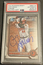 JUD FABIAN signed auto autographed 2022 1st Bowman Chrome PSA DNA Auto 10