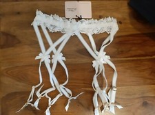 AGENT PROVOCATEUR VERY RARE SEXY WHITE AVERI SUSPENDER SIZE 1 (UK6) NEW 