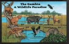 Gambia 2002 - Wildlife Animals - Sheet of 6 Stamps - Scott #2595 - MNH